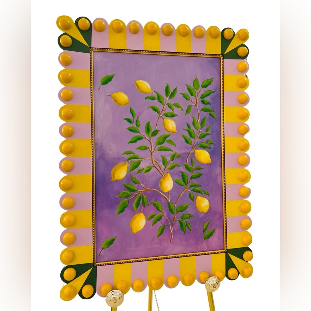 Fresh Squeezed
approx 30x48
Acrylic on canvas. 
Custom made wood frame.